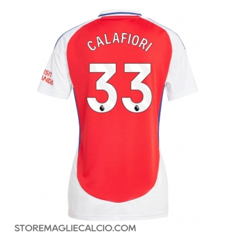 Arsenal Riccardo Calafiori #33 Maglia Gara Casa Repliche 2024-25 Donna Maniche Corte